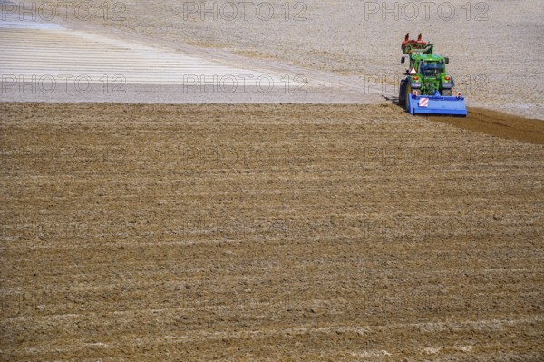 Tractor in a Plowed Field Keukenhof, Netherlands