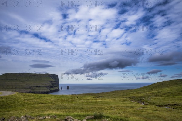 The wild landscape of the Faroe Islands in the North Atlantic