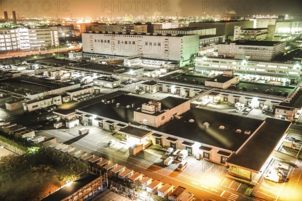 Keihin industrial zone which is visible from the Kawasaki Marien (Kawasaki City, Kanagawa Prefecture). Shooting Location: Yokohama-city kanagawa prefecture