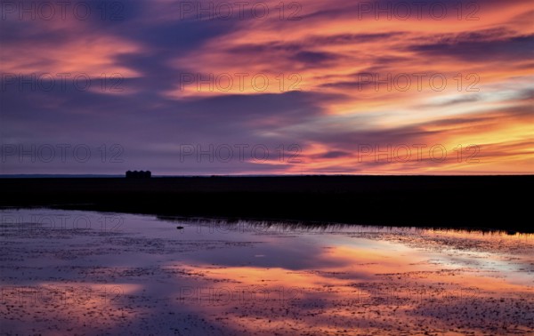 Sunset Rural Saskatchewan near Moose Jaw farmland
