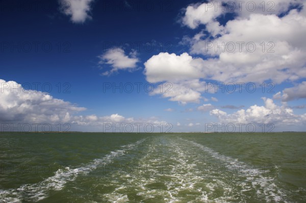 Landscape at atlantic sea with spur of boat