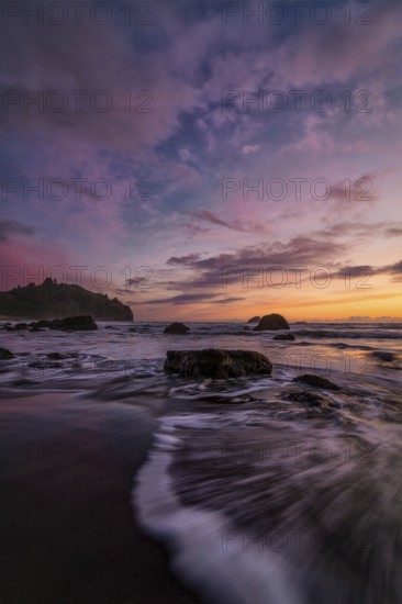 Sunset at a Rocky Beach, Northern California, USA, North America