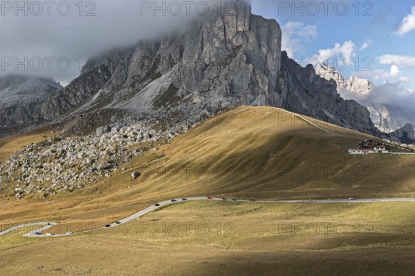Pass road at Passo di Giau, Dolomites, Italian Alps