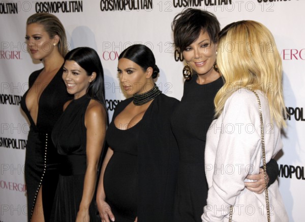 Khloe Kardashian, Kourtney Kardashian, Kim Kardashian, Kris Jenner and Kylie Jenner at the Cosmopolitan Magazine's 50th Anniversary held at the Ysabel in Los Angeles on Sunday October 12, 2015