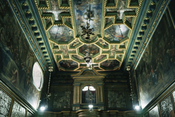 Ceiling and walls of the Church of Our Lady of the Rocks on the island of Gospa od Skrpjela.