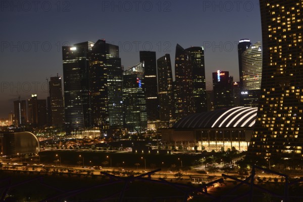 Skyline, Singapore by night