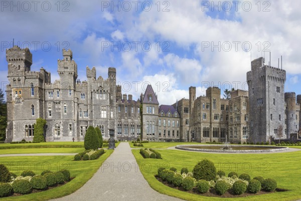 Ashford Castle is a medieval and Victorian castle that has been expanded over the centuries, Ireland, Europe