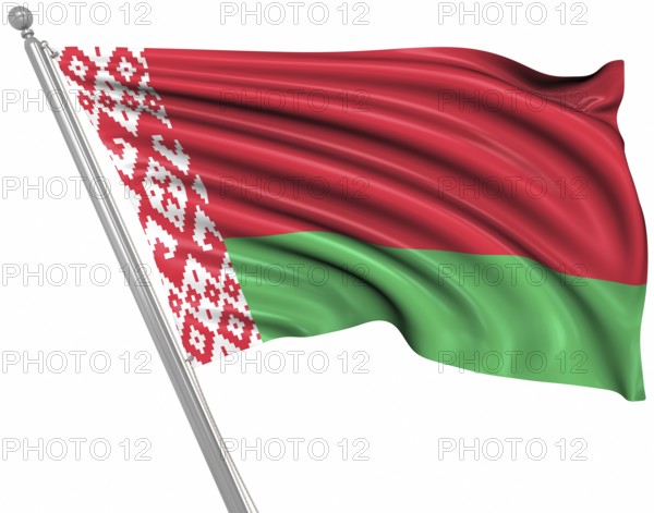 Flag of Belarus, This is a computer generated and 3d rendered picture