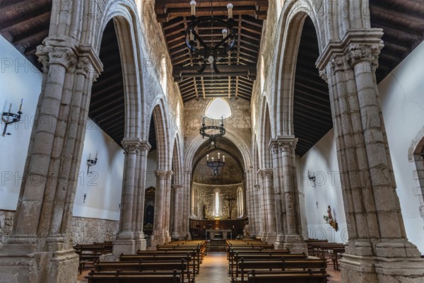 Brihuega, Spain, May 29, 2021: Interior view of the nave of the Church of Saint Philip, Europe