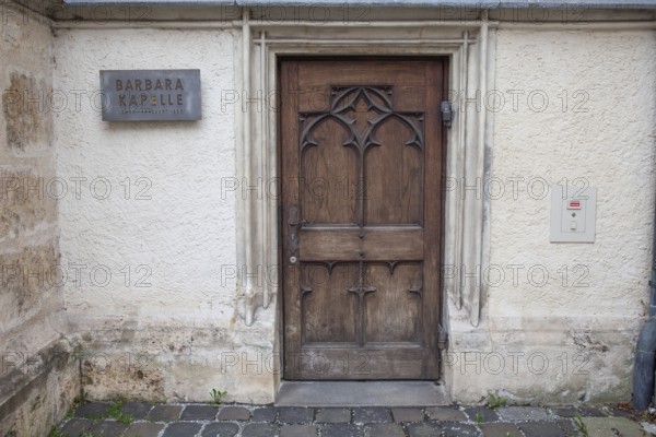 Entrance door, former sacristy, today St Barbara's Chapel, Graz Cathedral, Graz, Styria, Austria, Europe