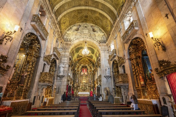Porto, Portugal, February 7, 2023: Interior of Church of Nossa Senhora do Carmo, XVIII century., Europe