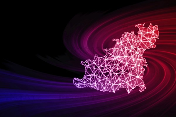 Map of Guernsey, Polygonal mesh line map, modern map