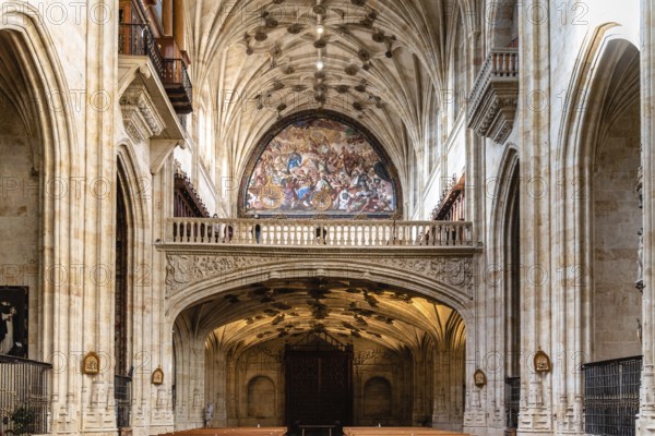 Salamanca, Spain, January 15, 2022: Interior view of the church of the Monastery of San Esteban, Europe