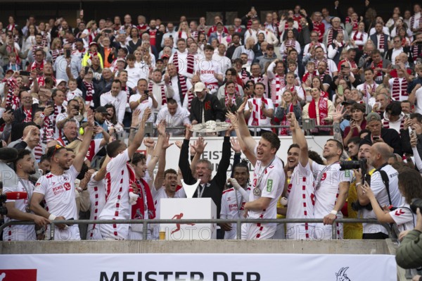 (DFL/DFB REGULATES PROHIBIT ANY USE OF PHOTOGRAPHS AS IMAGE SEQUENCES AND/OR QUASI-VIDEO), RheinEnergieStadion, Cologne, North Rhine-Westphalia, 2nd division champion, 1. FC Köln, Meisterschale, 2nd Bundesliga, 1.FC Köln, 1. FC Kaiserslautern on 18.05.2025 at RheinEnergieStadion in Cologne Germany
