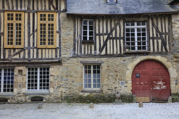 Half-timbered houses in Rue de la Psalette, Rennes, Ille-et-Vilaine department, Bretagne Breizh region, France, Europe