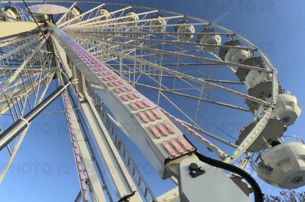 View from the visitor's perspective of the Ferris wheel at the 734th Schätzele Market in Tengen (district of Constance), Tengen, Germany / Germany