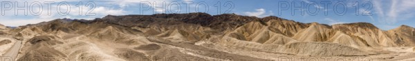 Panoramic view from Twenty Mule Tean Canyon in the Death Valley, USA, North America