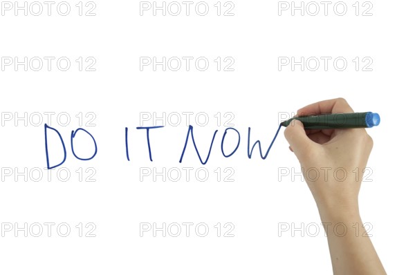 Hand writing Do it now text