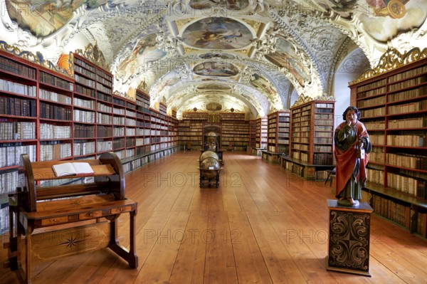 Prague Czech Republic. The old library at Strahov monastery