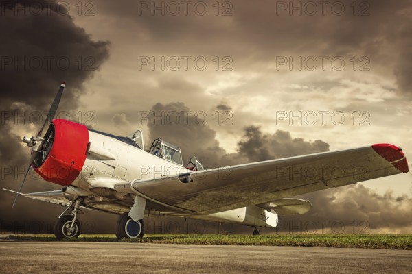 historical airplane on a runway