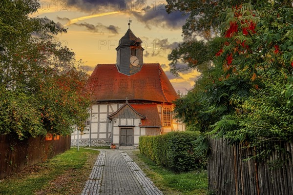 Round Church Siptenfelde Town of Harzgerode at Sunrise