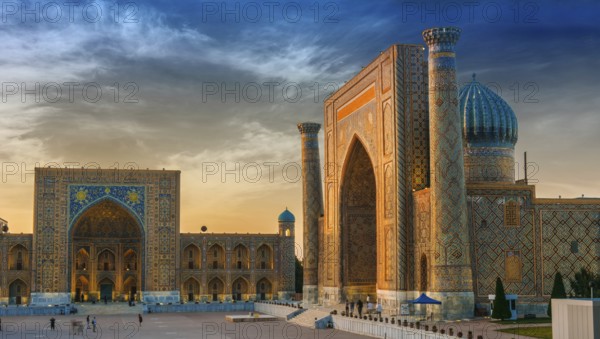 Registan, an old public square in the heart of the ancient city of Samarkand, Uzbekistan, Asia