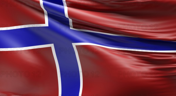 Waving flag of Norway using as background, 3d rendering