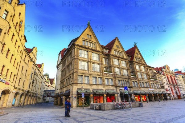 Munich, Germany, December 26, 2016: Neuhauser street view in downtown of Munich, Europe