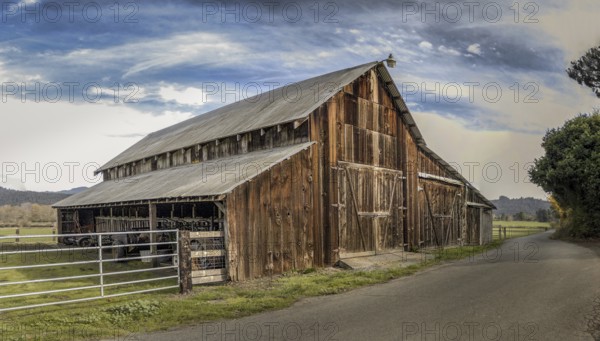 An Old Barn, Panoramic Color Image, USA, North America