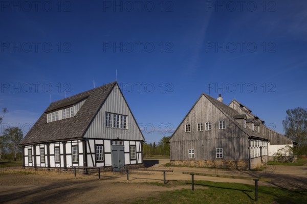 Old Elisabeth mine. Historic mine with smithy, prayer room, blower house, engine house and shaft building, Freiberg, Saxony, Germany, Europe