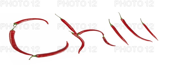 Chili inscription, with clipping path