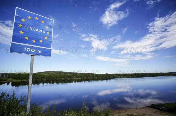 No swimming sign on the road, beautiful photo