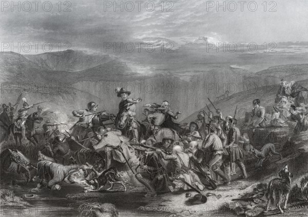The Battle of Drumclog, on 1 June 1679, Drumclog, South Lanarkshire, Scotland, United Kingdom, Europe