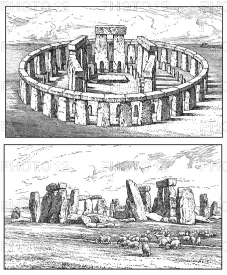 Stonehenge near Salisbury, Wiltshire, England, UK, Europe, 2000 BC and today