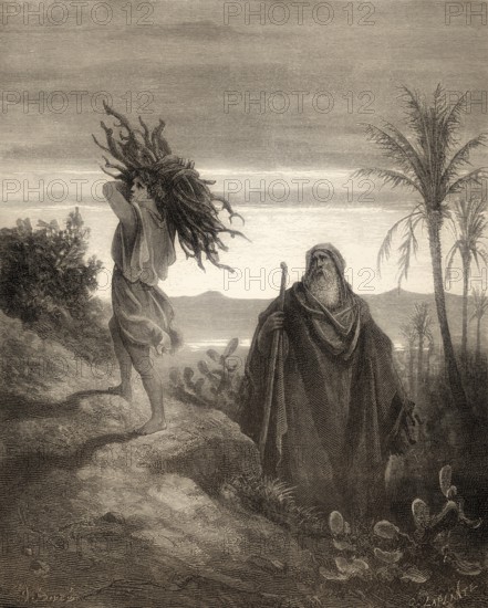 The Testing of Abraham's Faith, woodcut by Gustave Doré