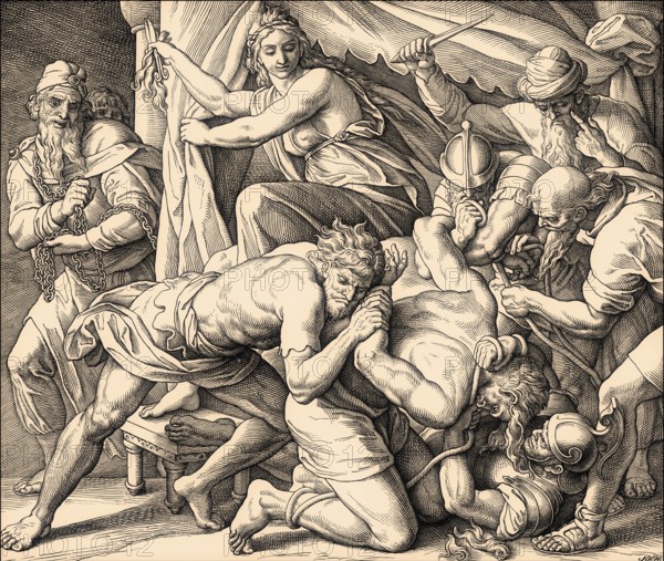 Samson and Delilah, Old Testament, by Julius Schnorr von Carolsfeld