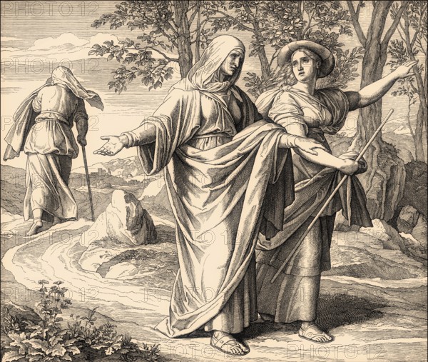 Naomi, Ruth, and Orpah, Old Testament, by Julius Schnorr von Carolsfeld