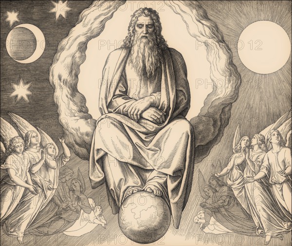 Seventh day, God rests, by Julius Schnorr von Carolsfeld, 1860