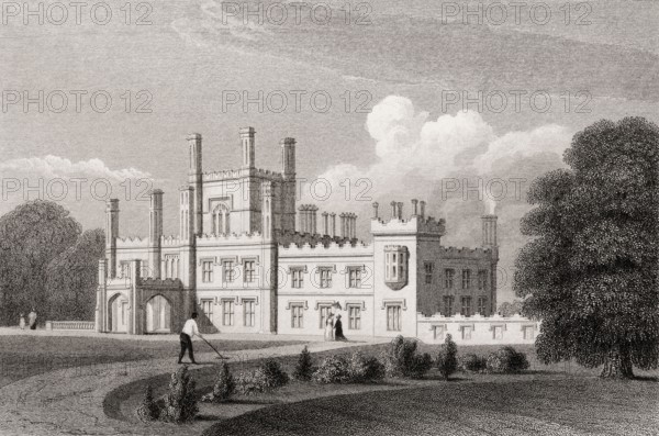 Blairquhan castle near Maybole in South Ayrshire, 19th century, from Modern Athens by Th. H. Shepherd