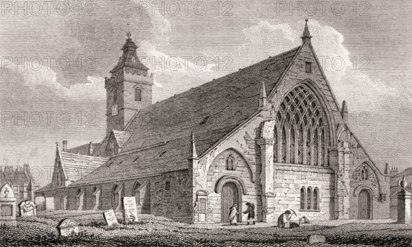 South Leith Parish Church, Scotland, 19th century, Views in Edinburgh by J. & H. S. Storer