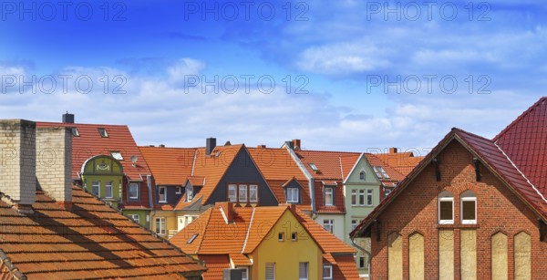 Nordhausen downtown facades in Harz Thuringia of Germany