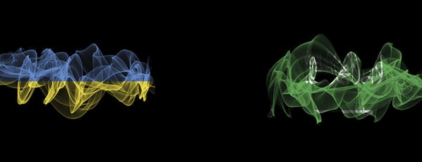 Flags of Ukraine and Saudi Arabia on Black background, Ukraine vs Saudi Arabia Smoke Flags