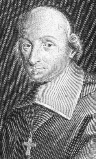 Bishop Jean d'Arenthon d'Alex (1620-1695) on Engraving from the 1700s. Engraved by F.Delamonce