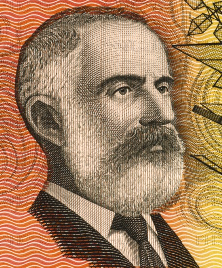 Lawrence Hargrave (1850-1915) on 20 Dollars 1974 banknote from Australia. Engineer, explorer, astronomer, inventor and aeronautical pioneer