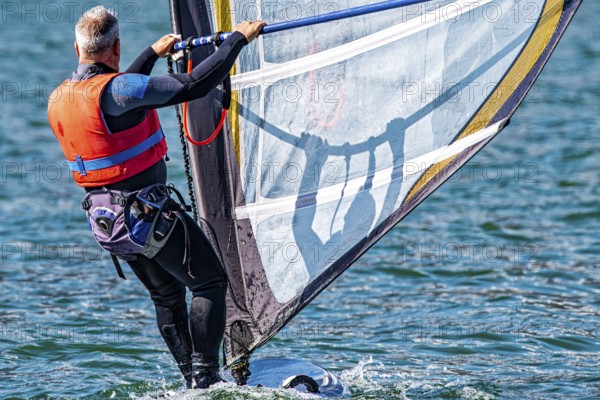 Windsurfing scane close-up detail