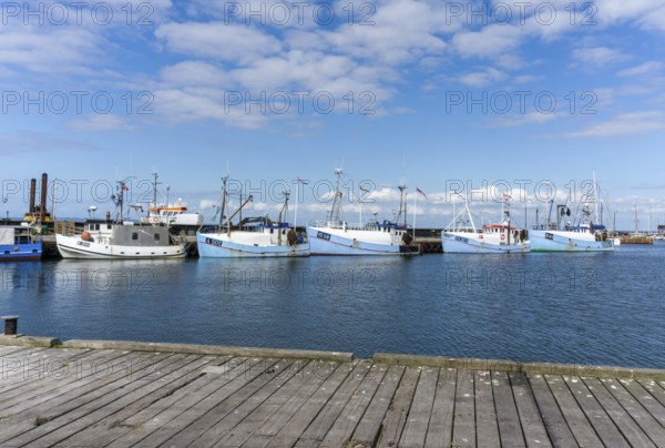 Gilleleje, Denmark, 15 June 2021: view of the harbor and marina in Gilleleje in northern Zealand in Denmark with many colroful fishing boats, Europe