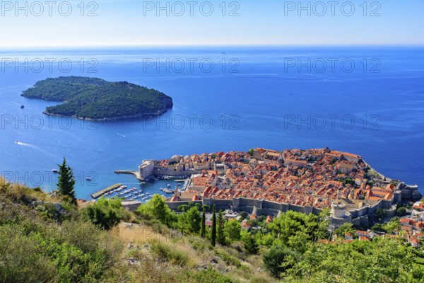 Overview of the old town of Dubrovnik, Croatia, Europe