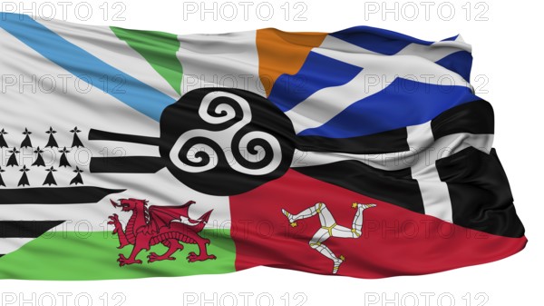Combined Of The Celtic Nations Isolated Flag With White Background
