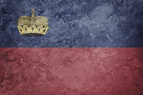 Grunge Liechtenstein flag. Liechtenstein