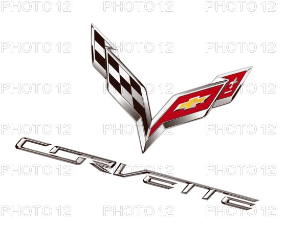 Rotated to right, Corvette Logo 2014, Car, Old Logo from 2014